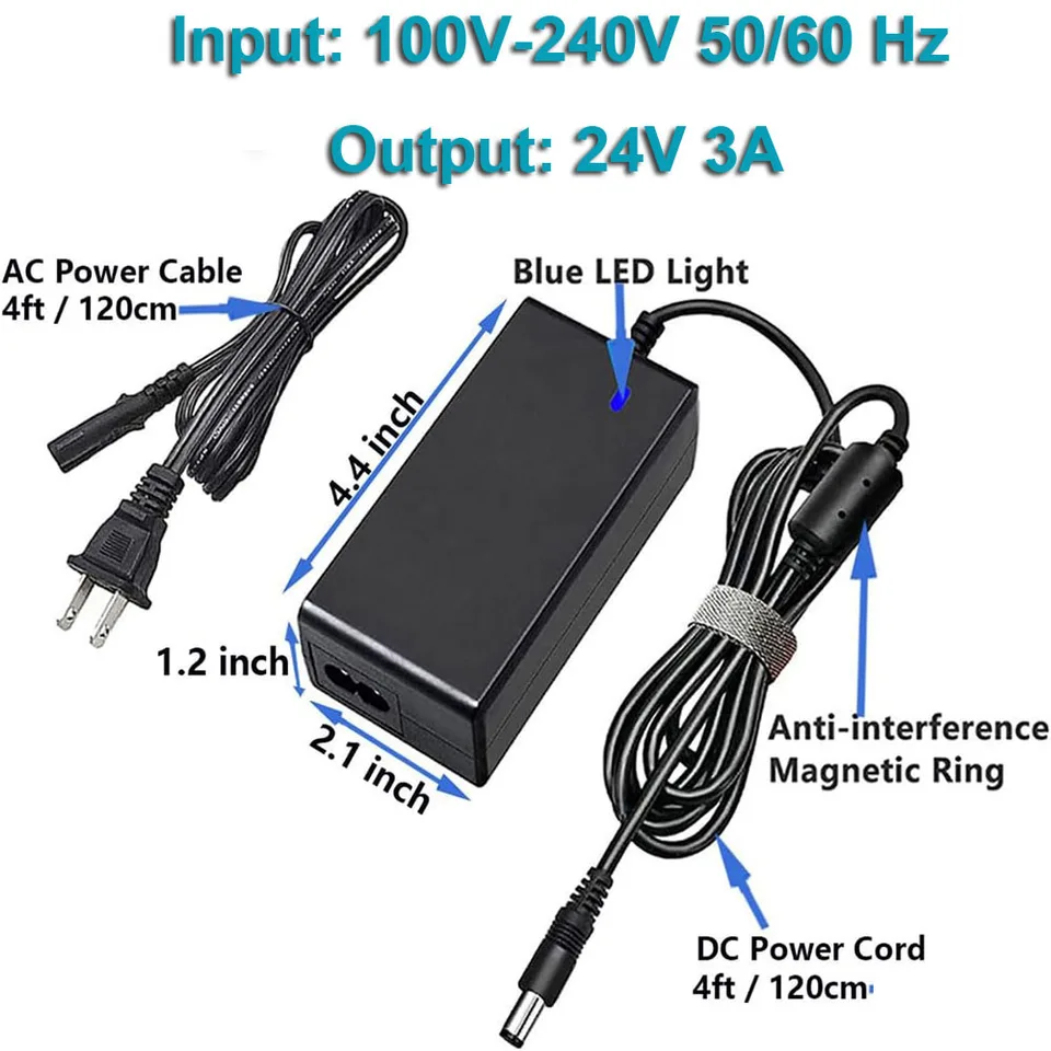 24V DC 電源アダプター Logitech G25 G27 G29 G920 G923 G940用