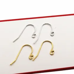 1Pair Solid 925 Sterling Silver Earring Hook 0.7*21mm with 2mm Ball DIY Components Jewelry Making Accessories Finding