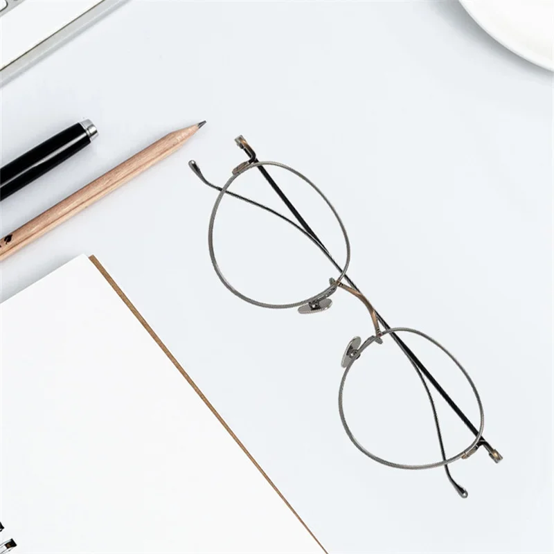 

Japanese Top Quality Glasses Men Vintage Ultra-light Titanium Peach Shaped Handmade Prescription Eyewear For Women Reaing Frame