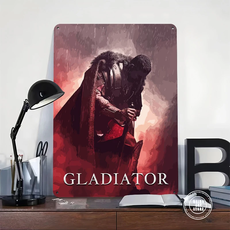 Gladiator Art Tinplate Poster Customized Wall Art Retro Vintage Metal Signs for Fans Decoration Bedroom Room Decorations Decor