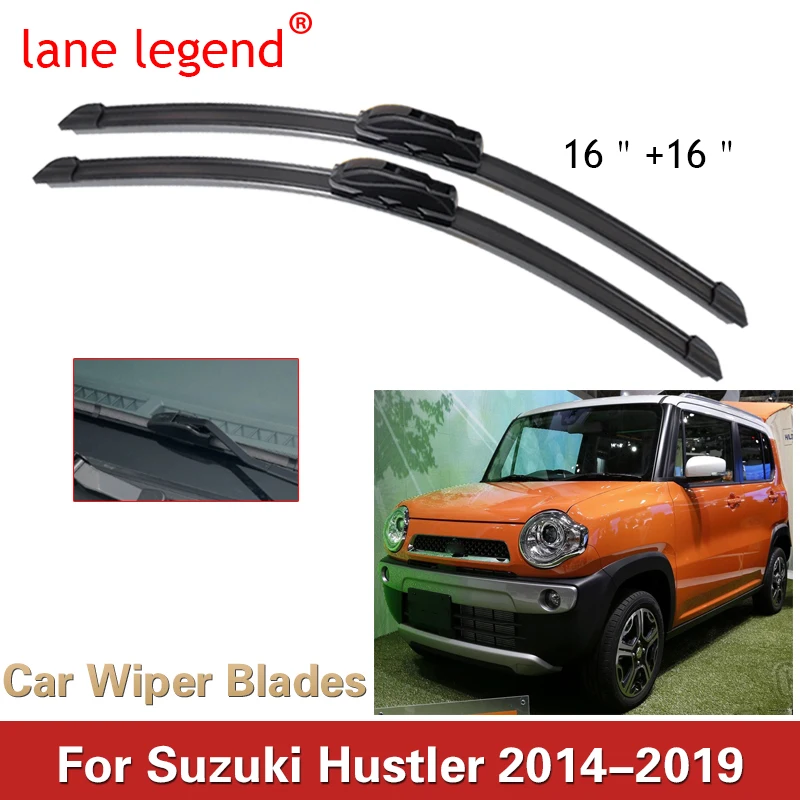 For Suzuki Hustler MR31S MR41S 2014~2019 Frameless Front Wiper Blades Window Windshield Windscraeen Brushes Cleaning U J Hook