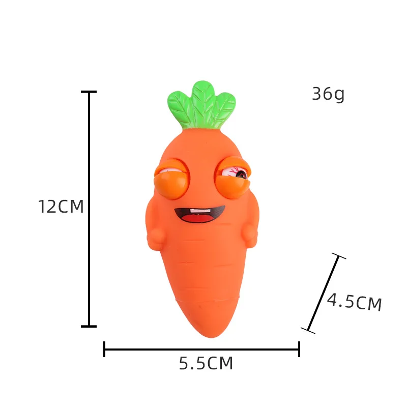 Creative Carrot Squeeze Popping Eyes Colorful Decompression Toy Funny Compulsive Stress Relief Venting Toys