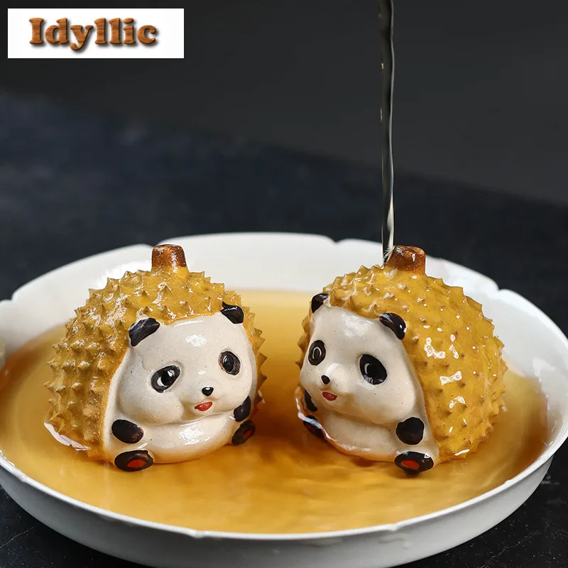 

Исин Фиолетовая глина Дуриан Панда Чайный питомец Элегантный аквариум Ландшафтный дизайн Чайная фигурка Игровые игрушки Чайная статуя Украшения Аксессуары