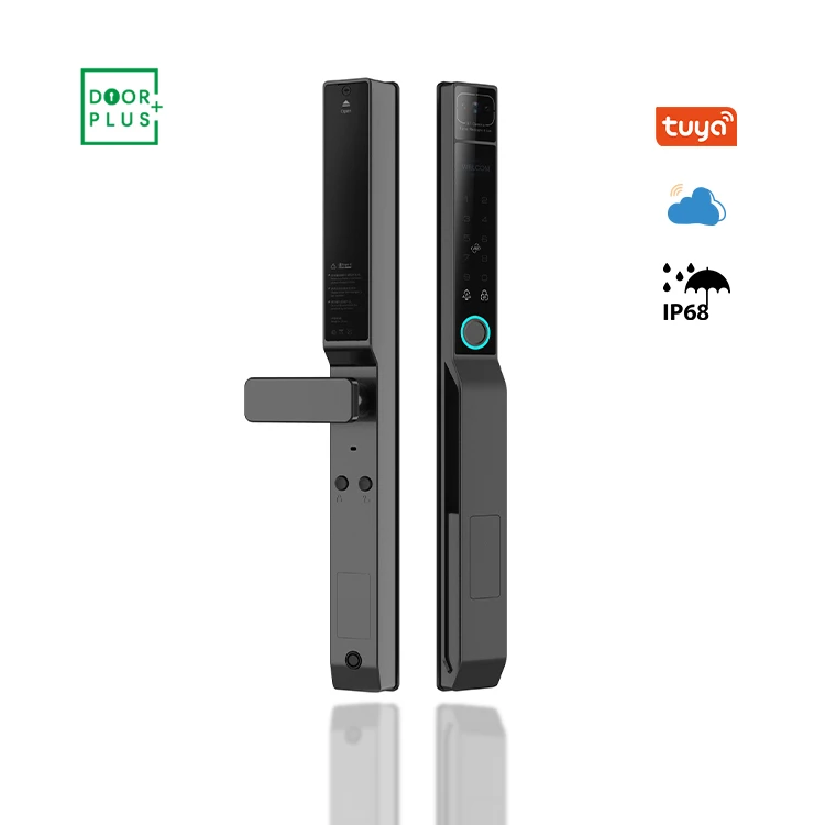 Doorplus IP68 Waterproof Outdoor Wi-fi Digital Lock With Camera Tuya App Fingerprint Smart Door Lock For Aluminum Door