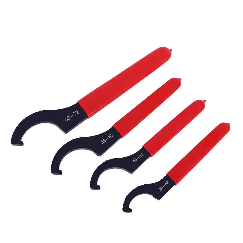 1 Pcs 후크 렌치 스패너 38-42 45-52 55-62 68-72mm 1 조각 드롭 단조 탄소강 전기영동 강철 손잡이