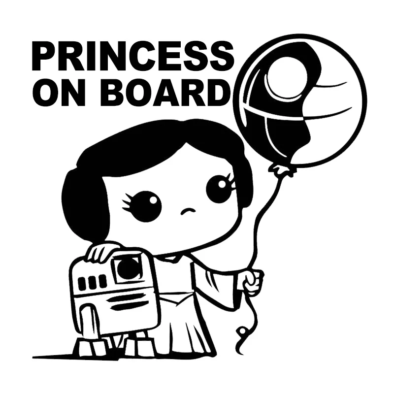 Baby Princess On Board Vinyl Car Stickers Creative Decals for Car Motorcycle Cute Vehicle Decor Accessories