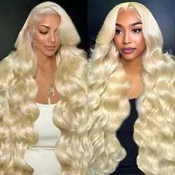 613 Honey Blonde Body Wave Lace Front Human Hair Wigs for Women  Colored 613 13x6  Lace Front Human Hair Wig for women