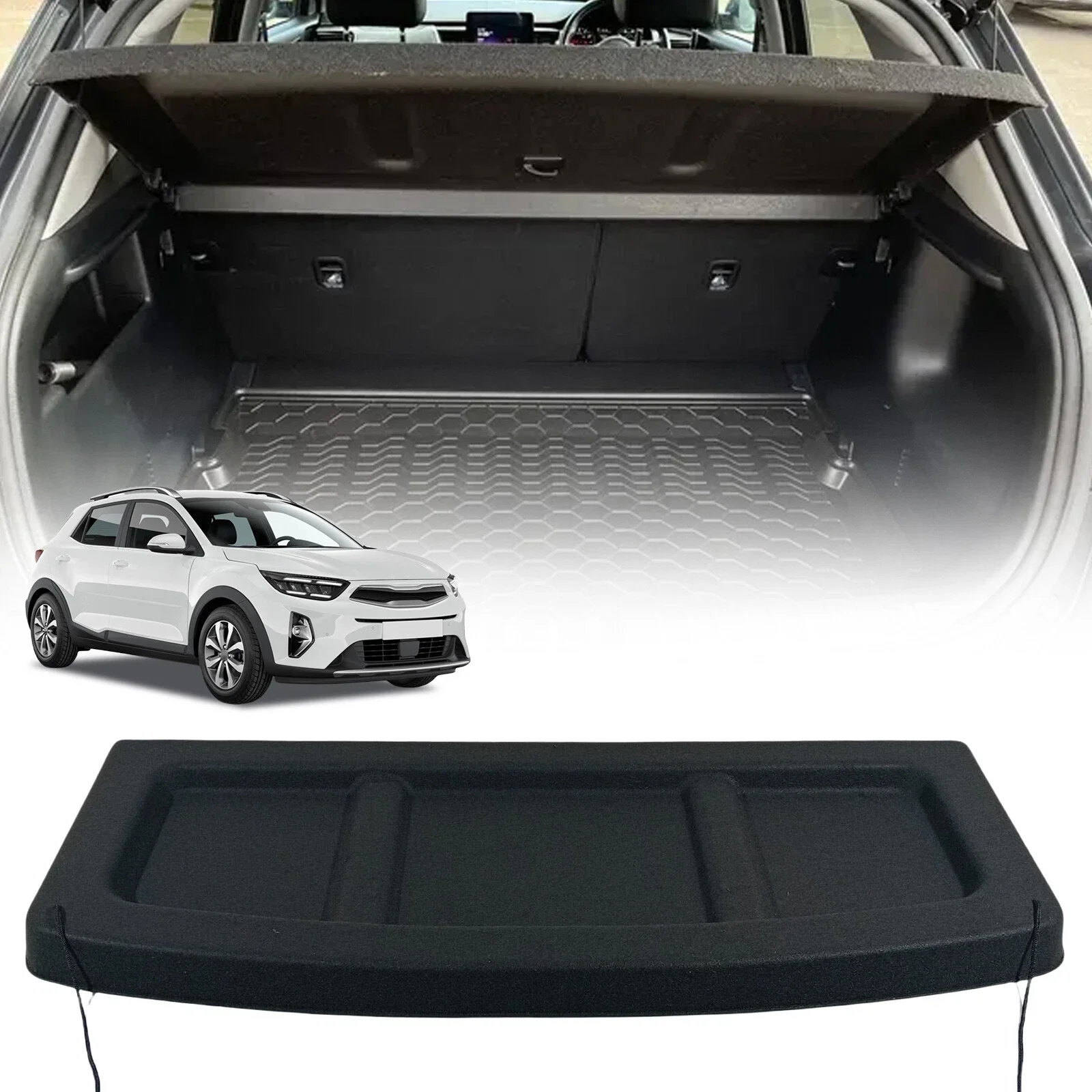

Un-retractable Trunk Cargo Cover FOR KIA STONIC MK1 2017-2024 PARCEL SHELF BOOT LOAD COVER IN BLACK 85910-H840 Accessory Car