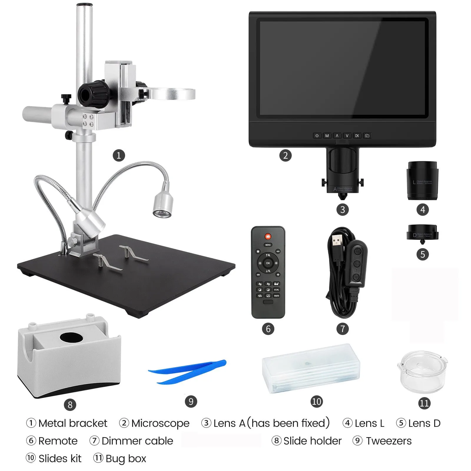 Maxgeek Andonstar AD249-M 10-inch LCD Screen Digital Microscope for Electronics Soldering and Repairing