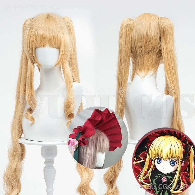 Shin Ku Reiner Rubin Cosplay Peruka Rozen Maiden Złota Długa Falista 100cm Syntetyczne Włosy Nakrycie Głowy Halloween Odgrywanie Ról Impreza