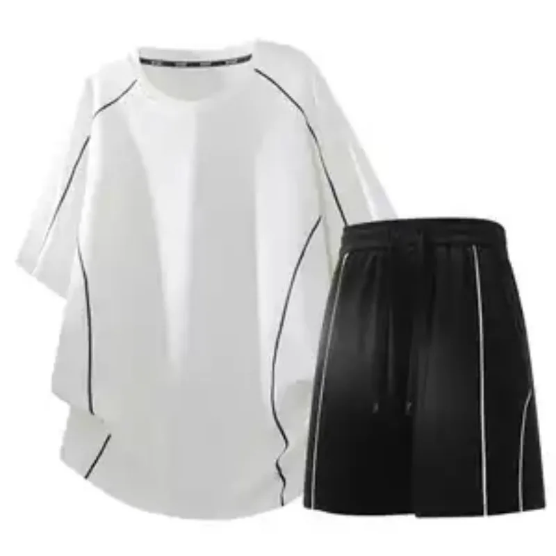 

Men's Casual Sportswear Set Loose Fit T-Shirt and Shorts Summer Outfit