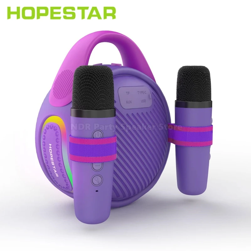 HOPESTAR Wireless Bluetooth Speakers with Kids Karaoke Microphone Portable Home Party KTV Music Singing Play for Birthday Gifts