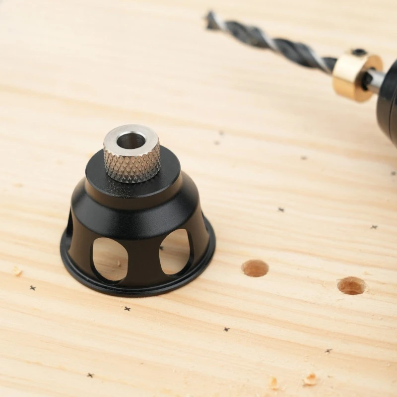 Vertical Blind Hole Drilling Locator, Beech Wood Dowel Jig for Square Timber DIY Furniture Woodworking