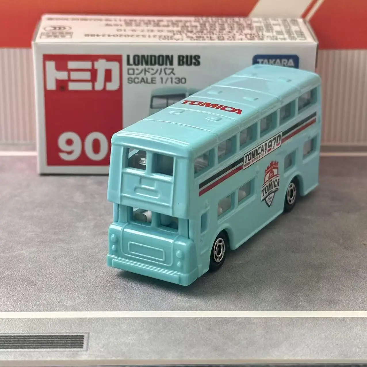 Takara Tomy Tomica Asia 120 No.90 London Double Decker Bus 1:130 Alloy Diecast Mini Vehicle Model Toy For Kids Collectors view 3