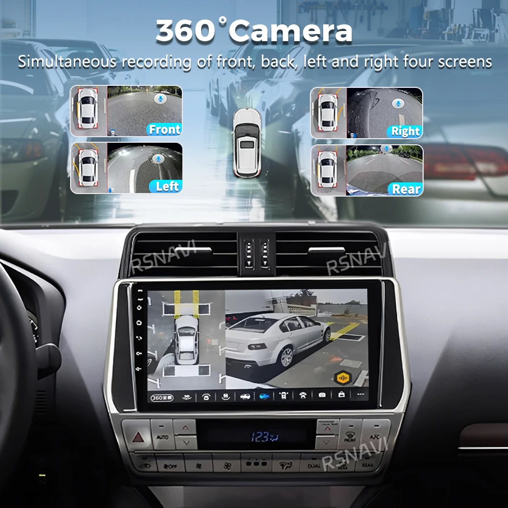 راديو سيارة أندرويد 15 لسيارة تويوتا لاند كروزر برادو 150 2018 - 2020 Carplay Auto GPS مشغل وسائط متعددة وحدة رأس الفيديو DSP ستيريو