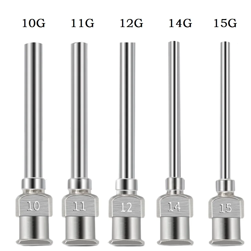 5PCS 25 millimetri 1 Pollici Macchina di Erogazione In Acciaio Inox Ago 10-15G Colla Industriale Siringa/e Punte Applicatore di Precisione