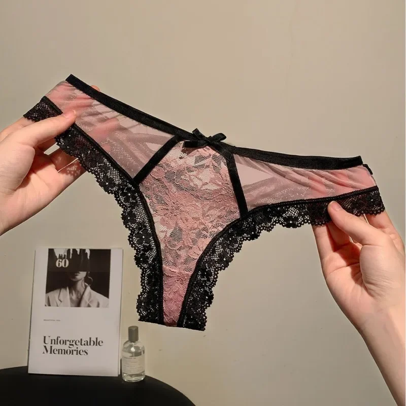 SP&CITY Summer Thin Flower Embroidery Sexy Thongs Low Waist Cotton Crotch Hollow Out Women's Underwear Soft Breathable Briefs
