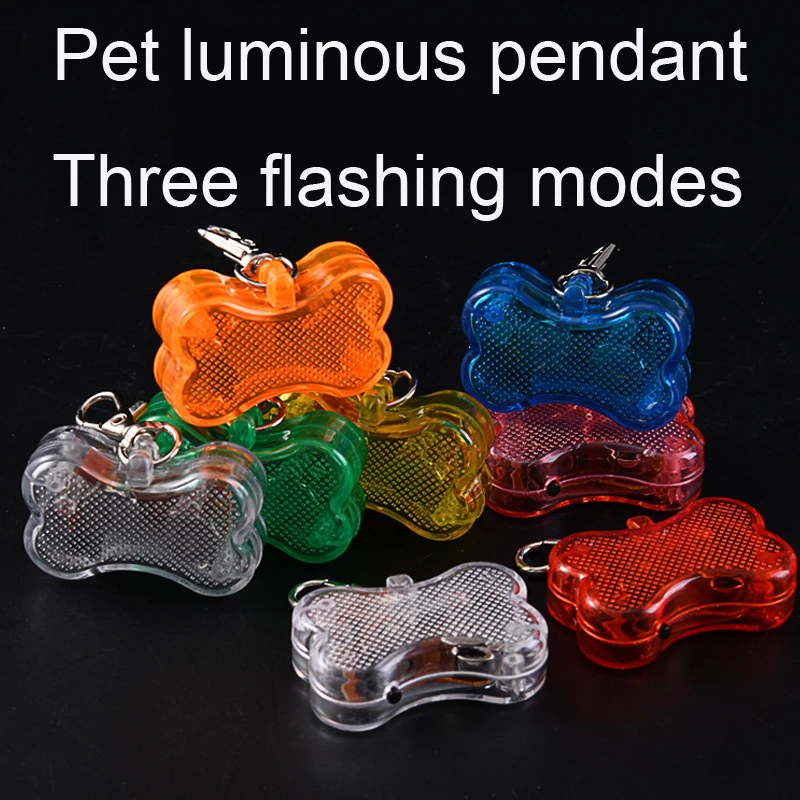 LED Lights Night Safety Dog Collar Glowing Pendant Pet Accessories Glow In The Dark Bright Necklace Flashing Light Pendant