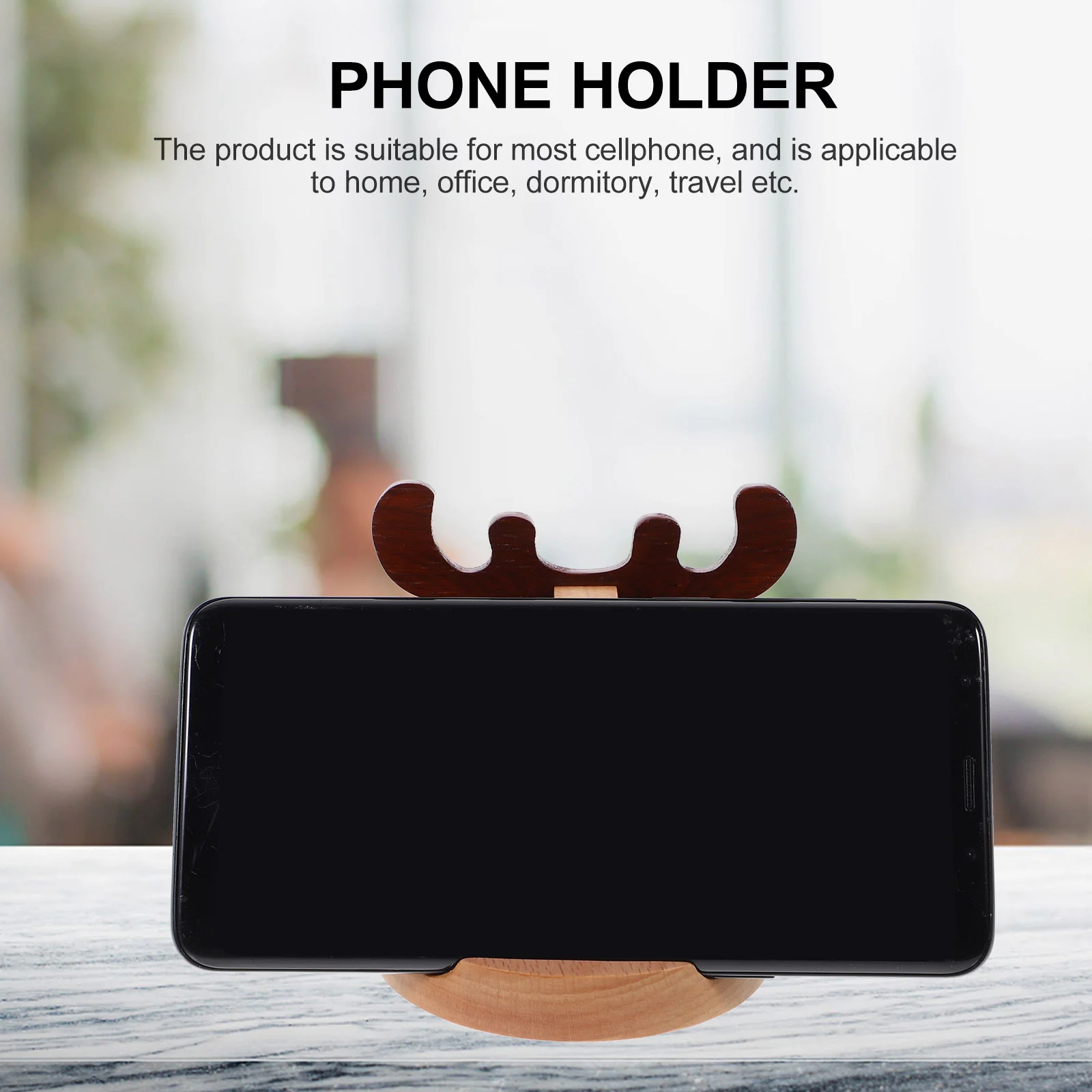 Kitten Wood Phone Holder Rack for Home Cell Stand Mini Wooden Desktop Tablet Beech Animals