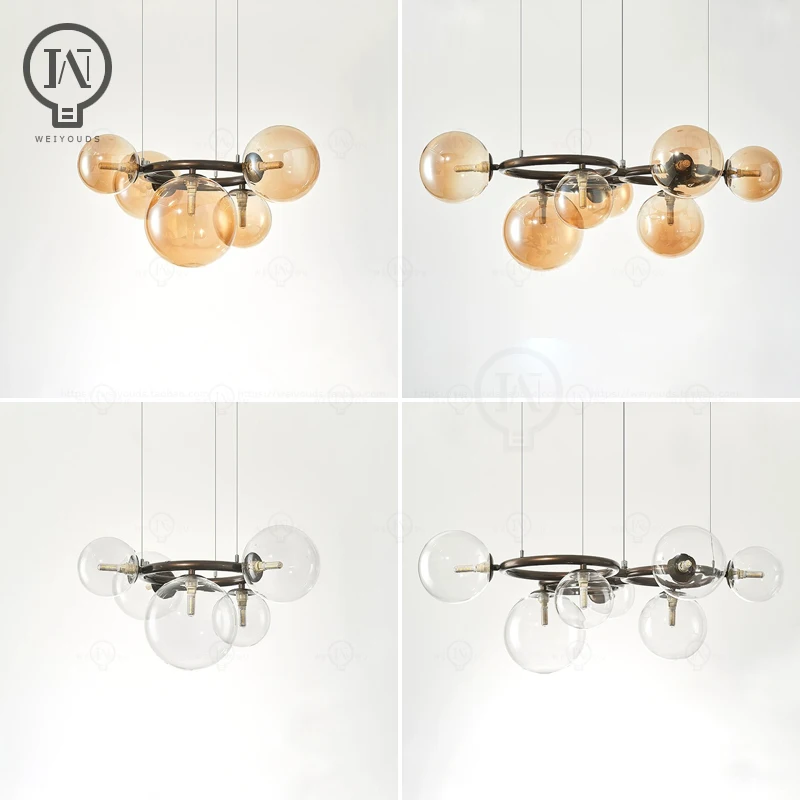 

Smoke gray Amber Magic Beans Chandelier Modern Creative Hanging Lamp Parlor Dining Room Pendant Light for Home Decor Lusters