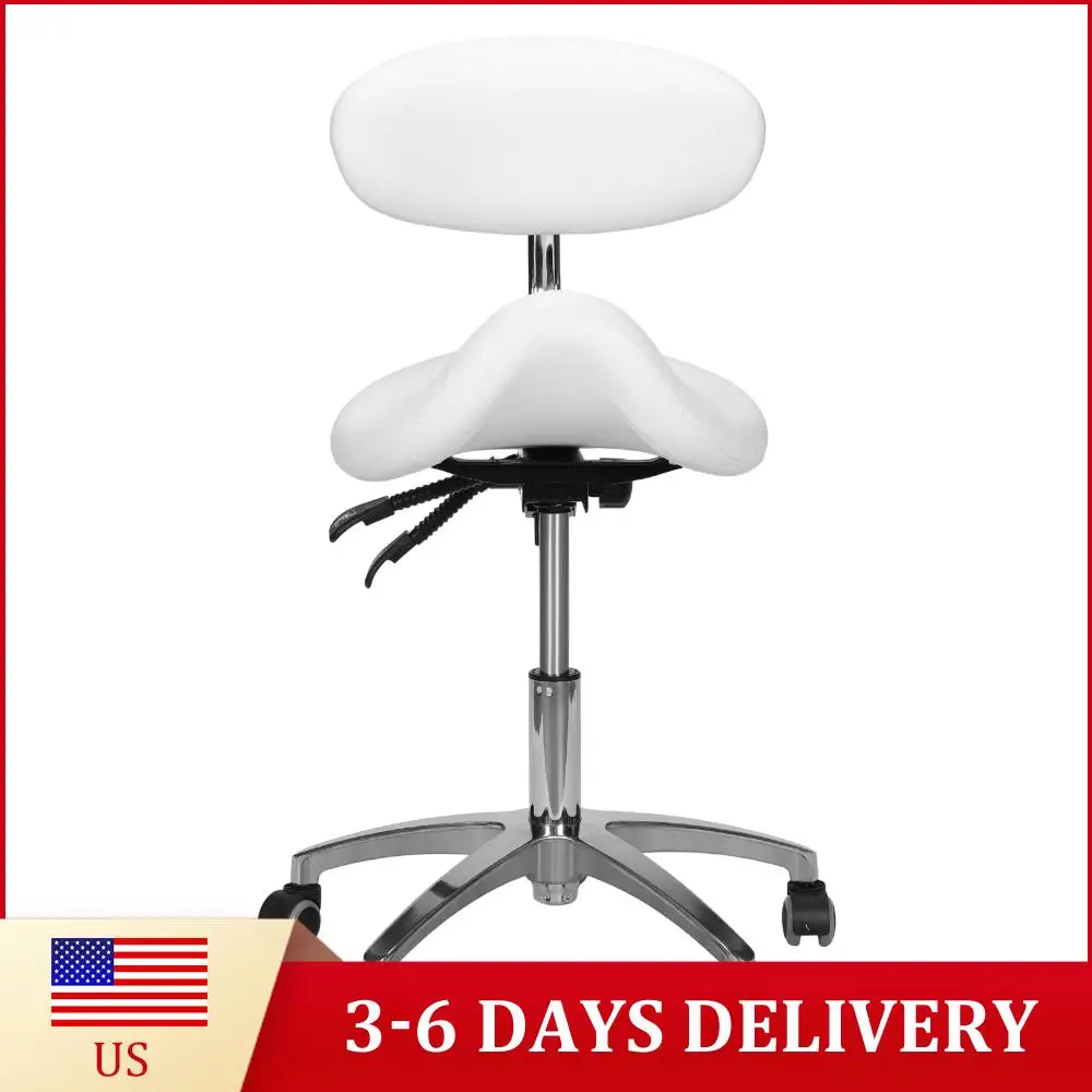 

Удобный стул-табурет на колесиках с поддержкой спины, регулируемая высота 19.93-21.65 дюймов, для дома, офиса, салона, спа, кухни, тату-салона