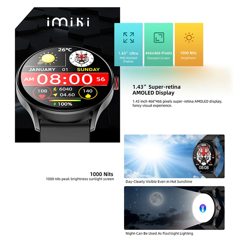 IMIKI TG1 Smartwatch 1.43\