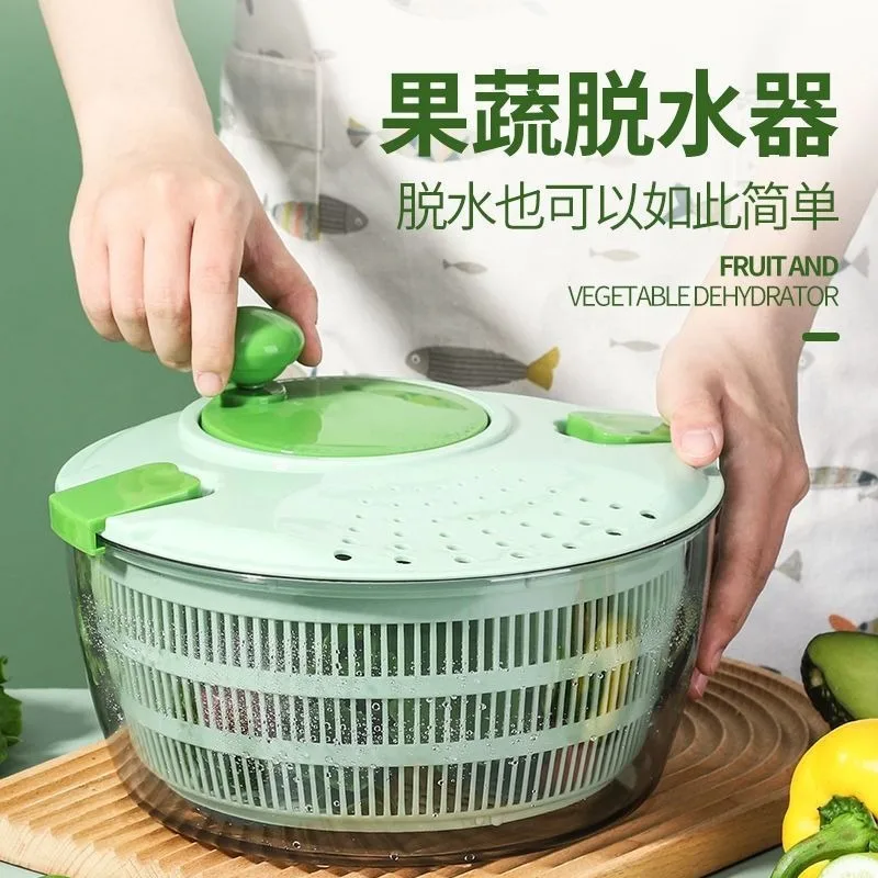 Large Manual Vegetable Dehydration Basket Washing Vegetable Basket Fruit Salad Dehydrator