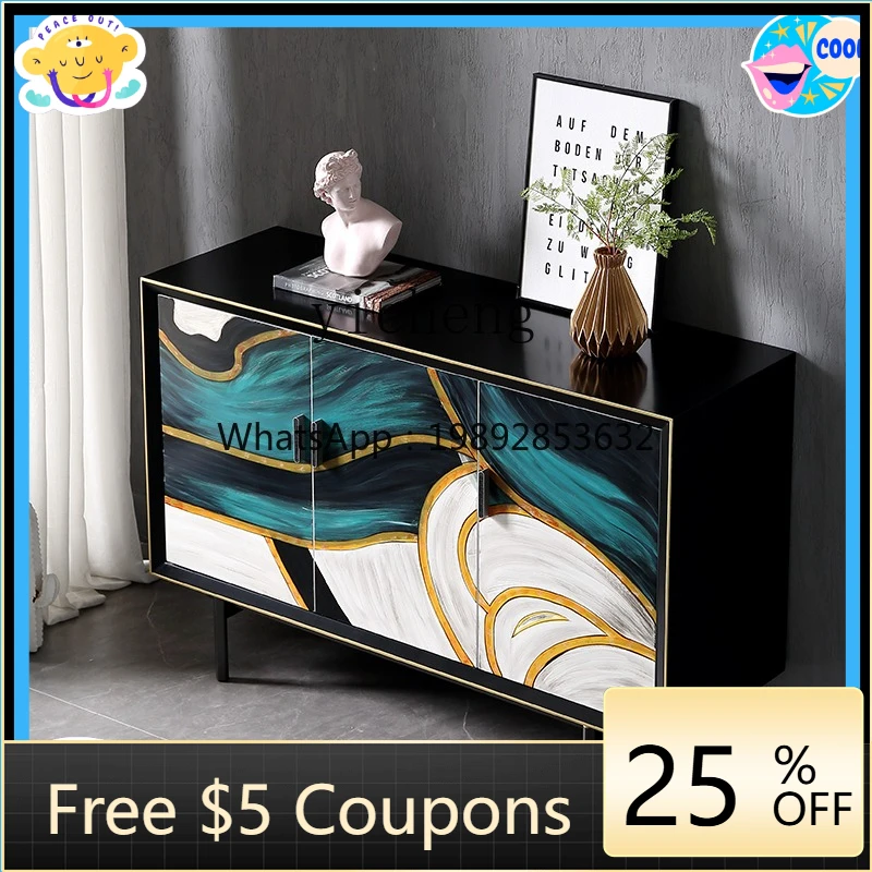 

AB Wine Cabinet Hotel Decoration Hand-painted New Villa Personalized Storage Cabinet