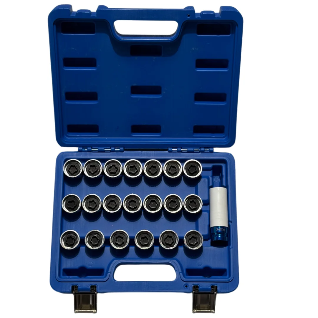 Jeu de 21 douilles à clé pour écrous de roue antivol, pour BMW