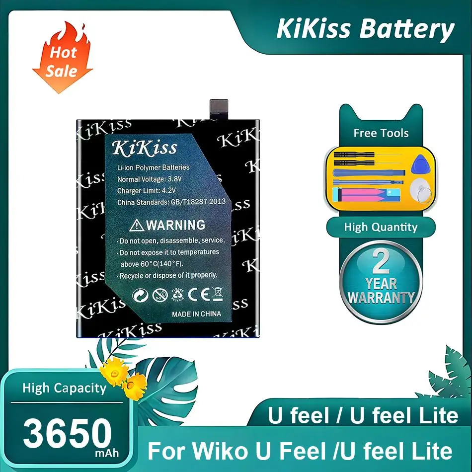 

Литий-ионный полимерный аккумулятор для мобильного телефона Wiko U feel Lite, U feel / U feel Lite, 3650 мАч