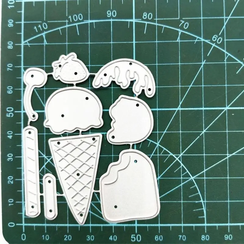 h9ec 아이스크림 절단 다이 DIY 스크랩북 종이 공예 용 스텐실 템플릿