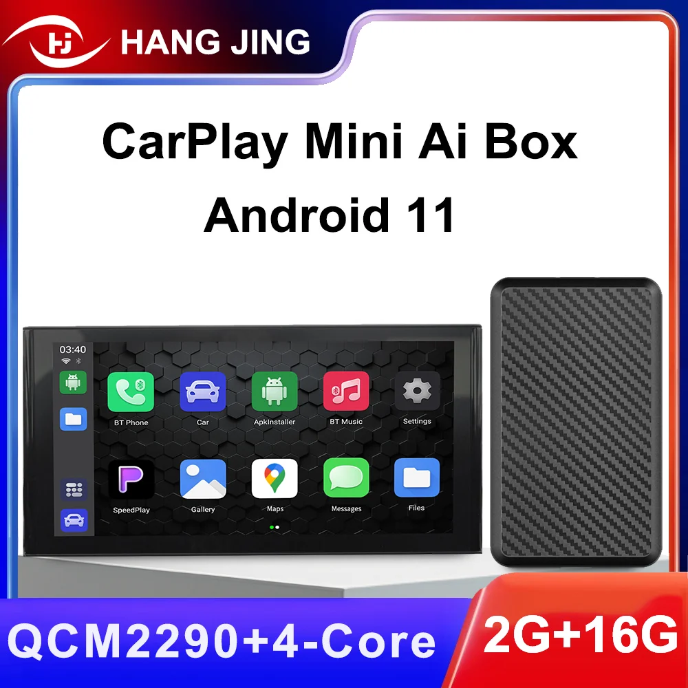 CarPlay Mini Ai Box 2G 16G Android Auto Wireless 2023 Smart Car TV Box Wifi Qualcomm Car Play Hang Jing