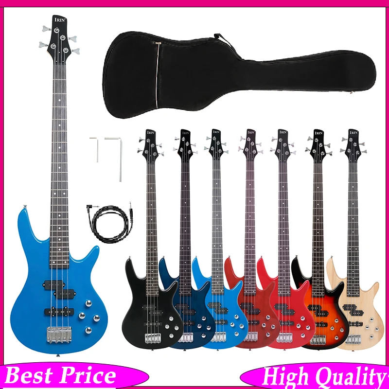 

Электробас-гитара IRIN 4-струнная профессиональная, 24 лада, кленовый гриф, корпус из липы, накладка из палисандра