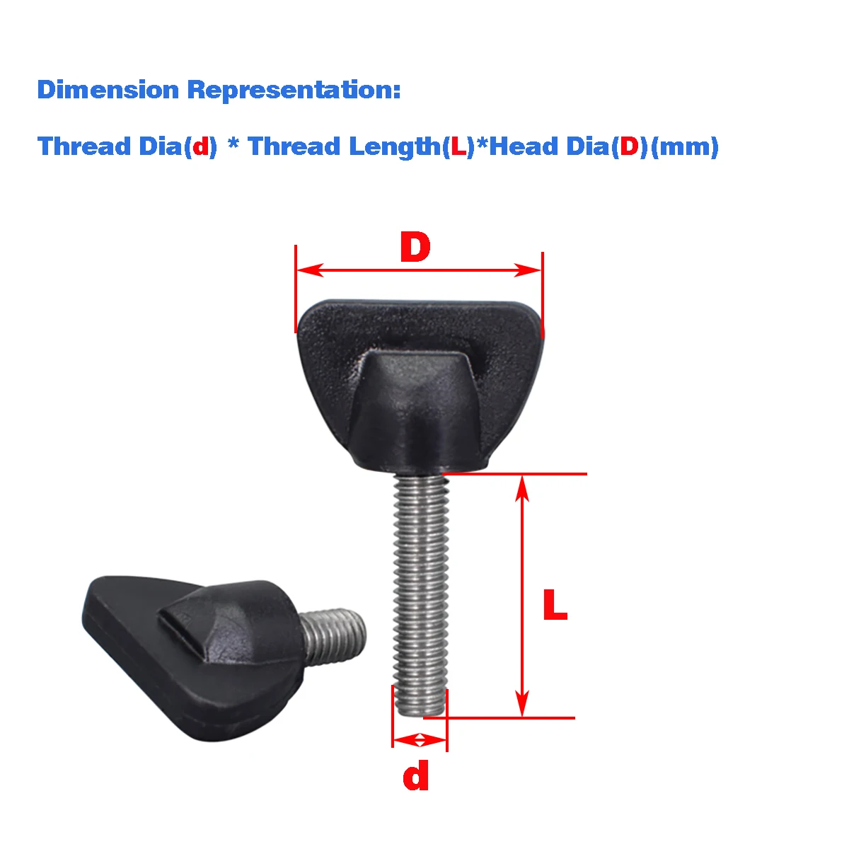 

304 Stainless Steel Sector Hand Screw/Rubber Head Sector Bolt/Handle Screw M4M5M6