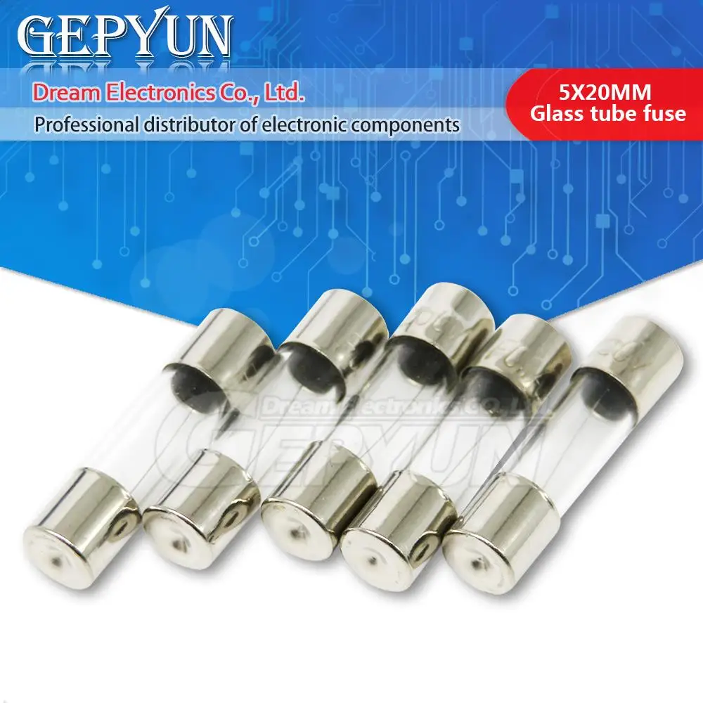 10PCS Glass tube fuse Fast Quick Blow Fuses 5*20MM 0.1A 0.2A 0.5A 0.8A 1A 2A 2.5A 3A 4A 5A 6.3A 7A 8A 10A 12A 15A 20A 30A