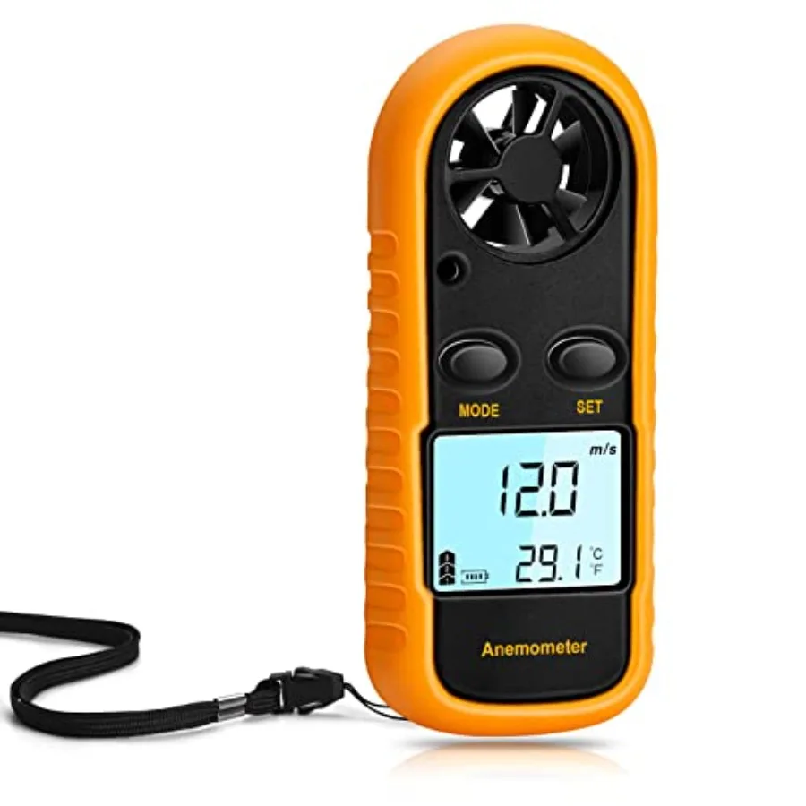 

Anemometer Handheld Light Weight Digital Wind Speed Meter Wind Speed Temperature Gauge with Digital LCD Display for Kite Flying