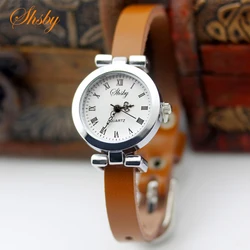 Shsby-Montre ROMA Vintage en Cuir group pour Femme, Nouvelle Mode, Offre Spéciale