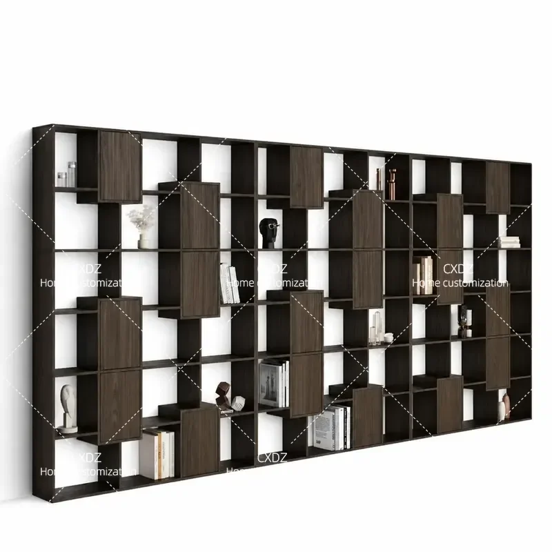 Solid Wood Bookshelf Floor Storage Display Shelf Study Cabinet Customizable