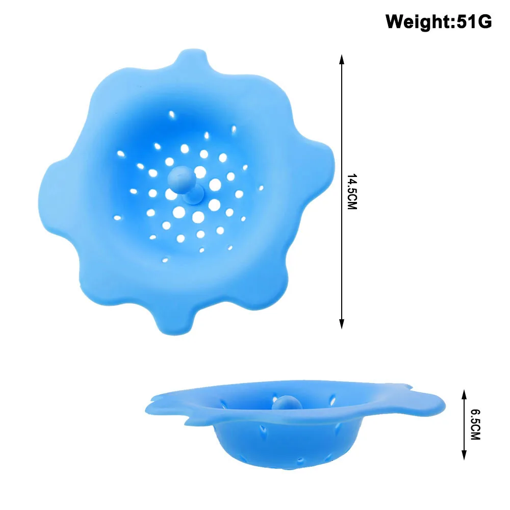 1Pc 4Colour 51G Silicone Creative Petal Type Sink Strainers Anti-clogging Debris Filter Bathroom Shower Drain Hair Catcher Kitch