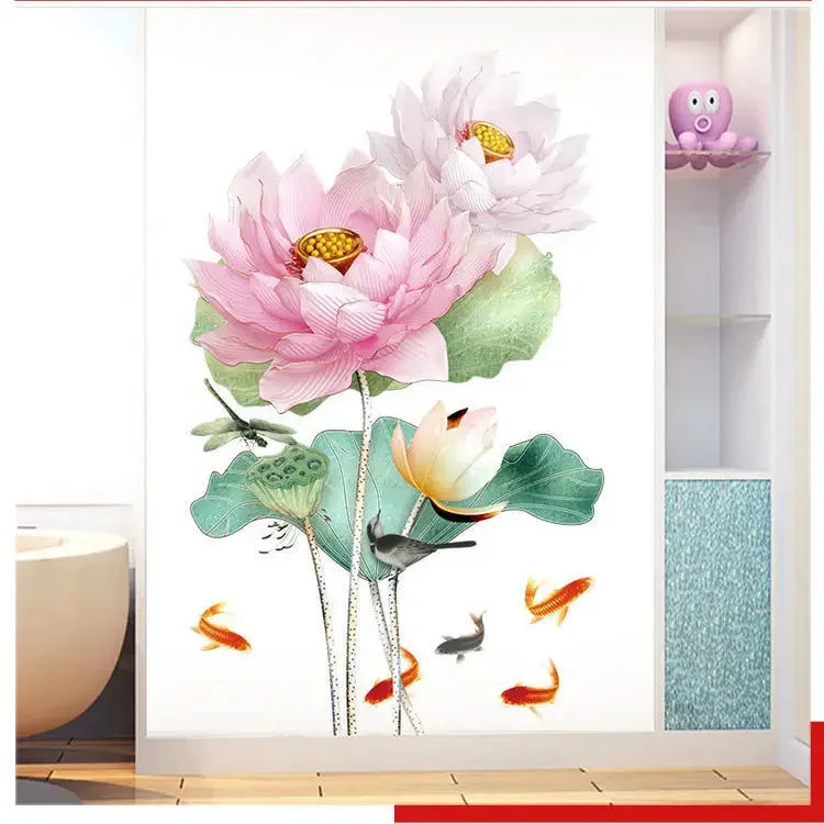 3D Large Blue Flower Wall Stickers Romantic Flowers Modern Home Decor Wall Art Poster for Bedroom Wedding DIY Wall Decals