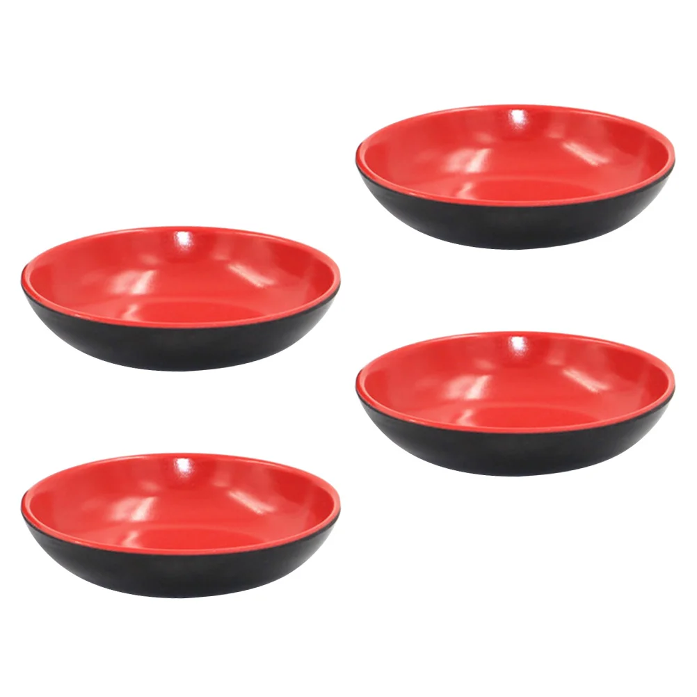 Dipping Sauce Bowls 4 Ceramic Sauce Dish Melamine Seasoning Plates Dessert Appetizer Dish Snack Bowl Small Serving Plate for