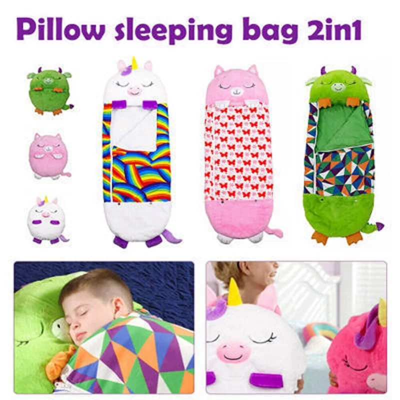 Saco de dormir de dibujos animados para niños, saco de dormir suave de animales para perezosos, almohada de muñeca de felpa para bebés, regalo de