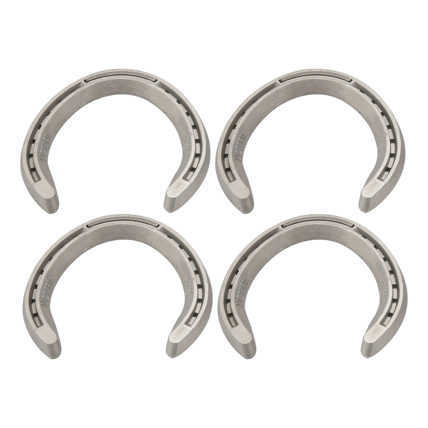 【STOCK】4Pcs 5 Horse Equipment Aluminum Alloy Horseshoes 2 Front + 2 Rear Farrier Tools for Tournament Play