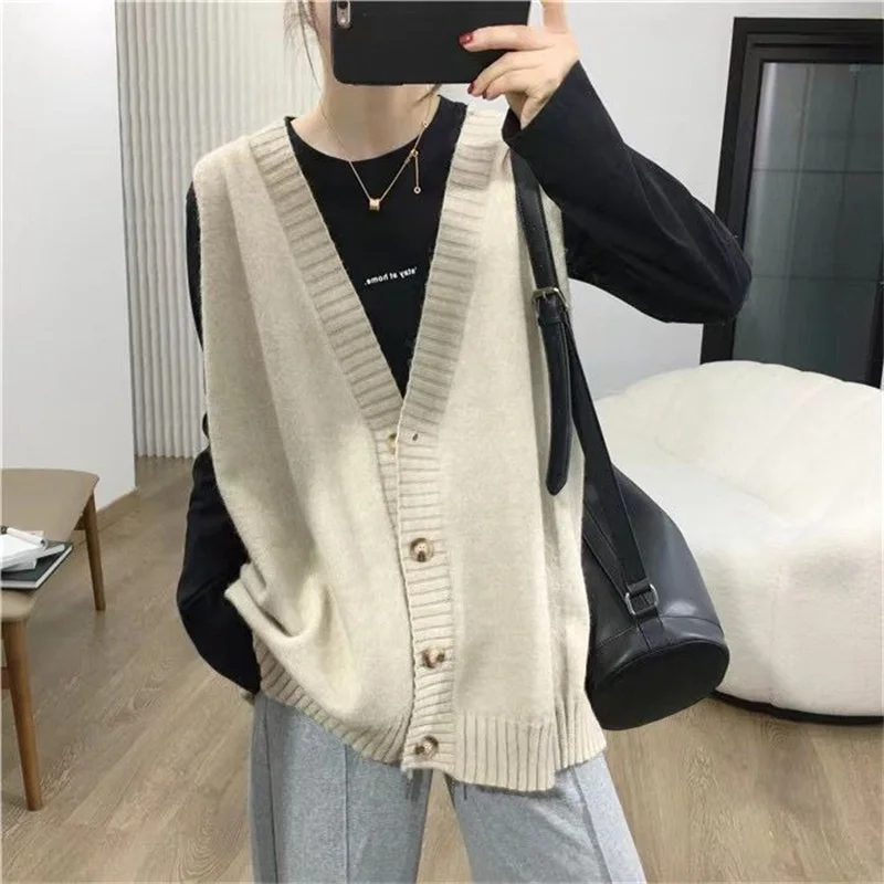 Autumn Winter Vest Female Knit 2024 Medium Long Styles Sleeveless Women Jacket Large Size 6XL Cardigan Waistcoat Ladies Outwear