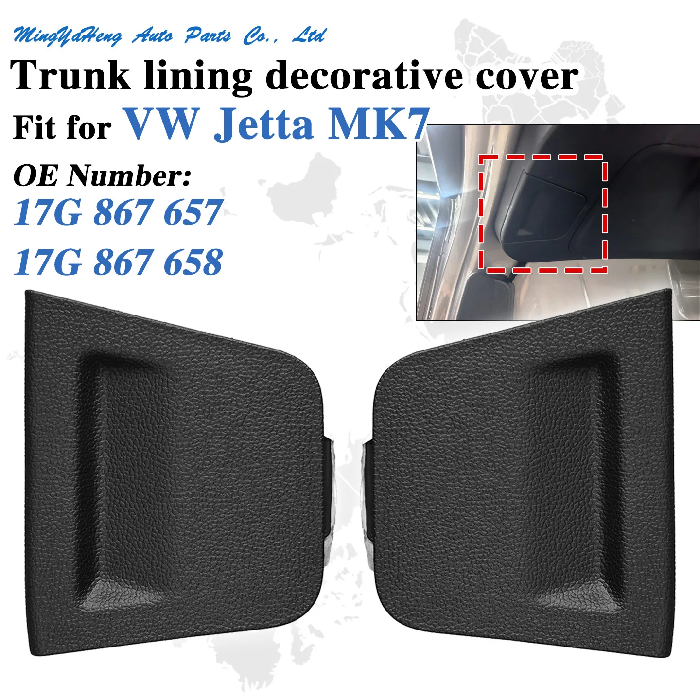OE Number:17G867657 17G857658 Trunk Trim Panel, Shock Absorber Access Cover For VW Jetta MK7