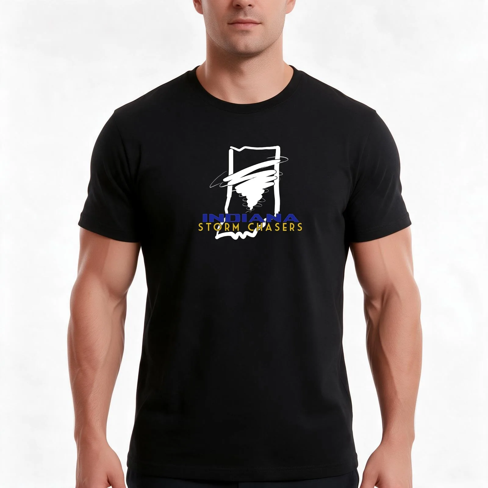 Indiana Storm Chasers Official Logo Wear T-Shirt, Summer Casual Cotton Tee, Oversized Streetwear Tops, Vintage Graphic Print
