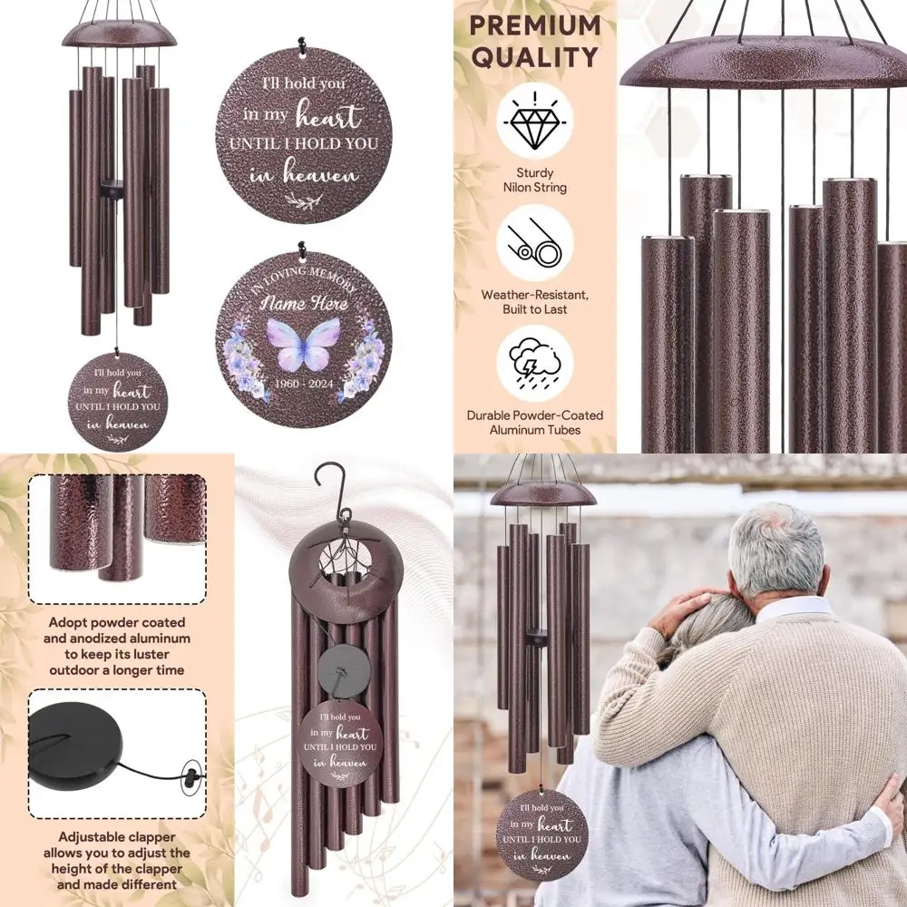 

Персонализированные мемориальные колокольчики для потери родителей, подарки сочувствия для походов, дизайн бабочек, длинный хвост, памятка сочувствия