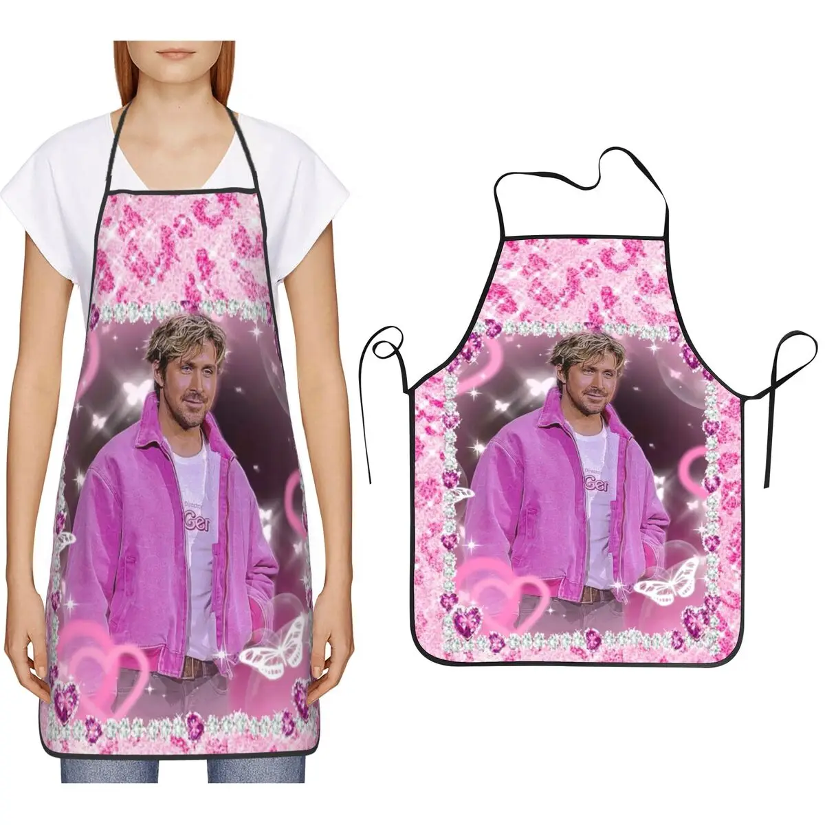 Funny Ryan Gosling Collage Apron Chef Cooking Baking Tablier Bib Kitchen Cleaning Pinafore for Women Men Gardening