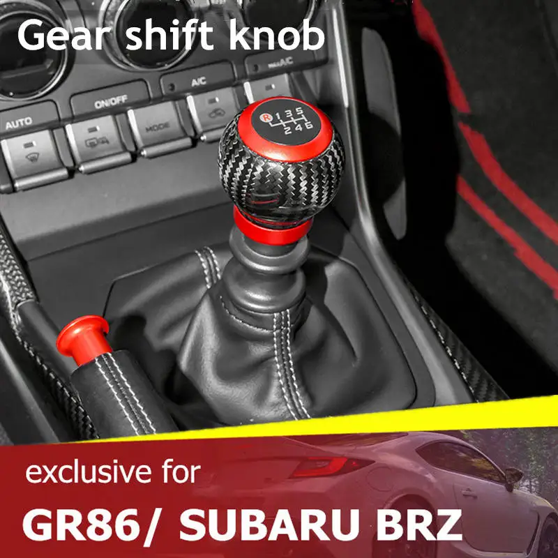 

Gear Shift Knob Hand Brake Button For Toyota GR86 Subaru BRZ 2022 Real Carbon Fiber Styling Protective Car Accessories