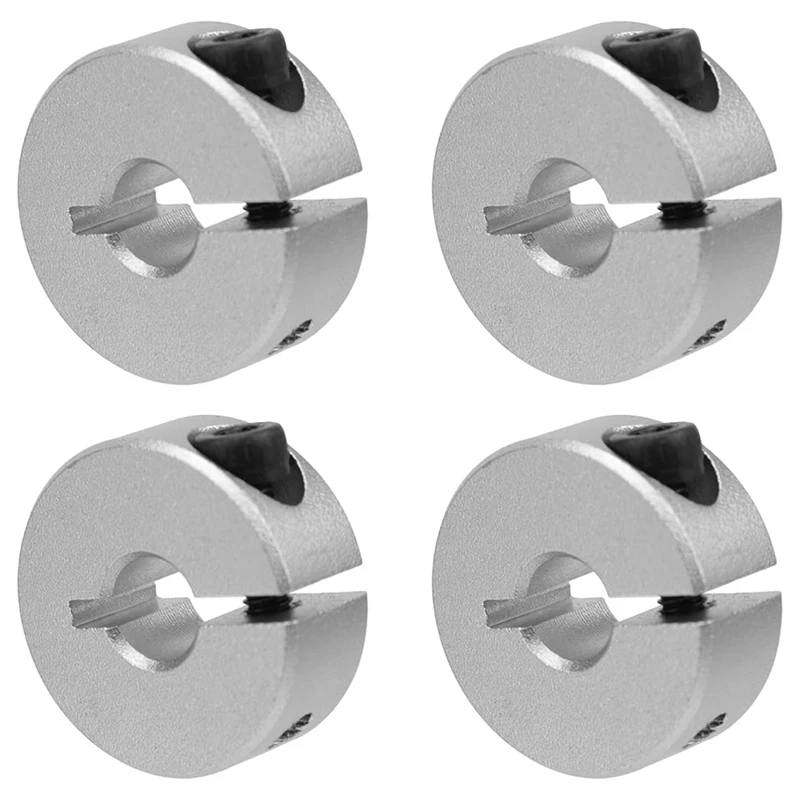 4 Pcs 1/4Inch Single Split Clamp-On Shaft Collars Aluminum Clamping Collar Shaft Collars,0.79Inch Outside Diameter